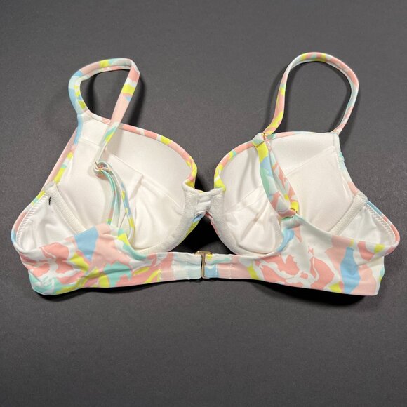 Victoria Secret 36DD L Twist Front Push Up Bikini Top Set Blue Pink Pastel - Picture 6 of 9